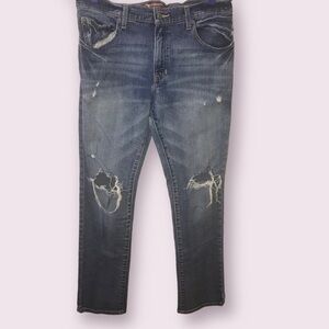 Arizona Jeans Co Mens Cotton Distressed Slim Fit Skinny Denim Jeans Size 31 X 32
